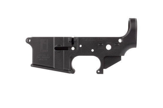 Sons of Liberty Gun Works Loyal 9 stripped AR15 lower features a high-quality Type 3 Class 2 hardcoat anodized finish